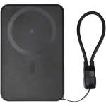 Batterie externe magnétique avec cordon 5 000 mAh personnalisable couleur noir deuxième vue arrière