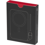 Batterie externe magnétique avec cordon 5 000 mAh personnalisable couleur noir deuxième vue avec boîte