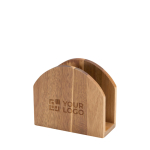 Porte-serviettes en bois d’acacia naturel pour la table avec zone d'impression