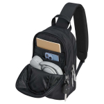 Sac bandoulière urbain 9 L avec poches et sangle rembourrée couleur noir troisième vue