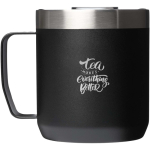 Mug isotherme en inox 350 ml avec couvercle anti-éclaboussures Stanley couleur noir vue impression avec logo 2