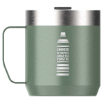 Mug isotherme en inox 350 ml avec couvercle anti-éclaboussures Stanley couleur vert foncé vue impression avec logo 2