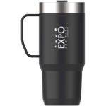 Mug isotherme double paroi couvercle anti-fuite 473 ml Stanley couleur noir vue impression avec logo 2