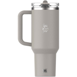Gobelet isotherme à paille anti-fuite 1,18 L Stanley couleur gris vue impression avec logo 2