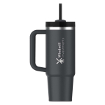 Gobelet isotherme 890 ml avec couvercle rotatif et paille Stanley couleur noir vue impression avec logo 2