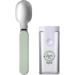 Cuillère pliable avec étui protecteur sans BPA Mepal couleur vert pomme vue avec impression sérigraphique