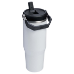 Gobelet isotherme à paille rabattable anti-fuite 890 ml Stanley couleur blanc deuxième vue arrière
