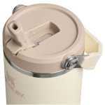 Gobelet isotherme à paille rabattable anti-fuite 890 ml Stanley couleur beige vue détail 1