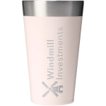 Gobelet empilable double paroi sous vide 470 ml Stanley couleur rose clair vue impression avec logo 2