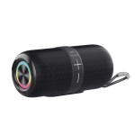 Enceinte sans fil avec micro et charge USB-C Prixton 30 W couleur noir vue latérale