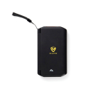 Batterie solaire pliable à charge rapide Nordic Drift Titan 10 000 mAh couleur noir vue avec logo