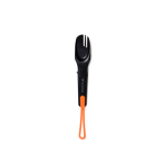 Couverts 4 en 1 pour l’extérieur en acier inox Nordic Drift Trail couleur noir vue avec logo