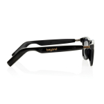 Lunettes audio intelligentes avec traduction IA polarisées UV400 couleur noir vue avec logo