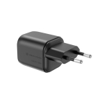 Chargeur USB écologique compact avec prise EU 100 W couleur noir deuxième vue