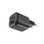 Chargeur USB écologique compact avec prise EU 100 W couleur noir quatrième vue