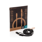 Câble de charge rapide 2 en 1 tressé anti-nœuds 60 W 120 cm couleur noir vue avec boîte