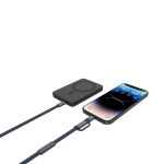 Câble de charge rapide 2 en 1 tressé anti-nœuds 60 W 120 cm couleur bleu bondi deuxième vue