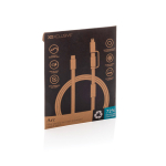 Câble de charge rapide 2 en 1 tressé anti-nœuds 60 W 120 cm couleur bleu bondi deuxième vue avec boîte
