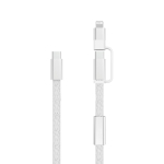 Câble de charge rapide 2 en 1 tressé anti-nœuds 60 W 120 cm couleur gris