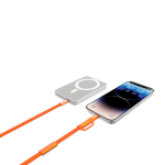 Câble de charge rapide 2 en 1 tressé anti-nœuds 60 W 120 cm couleur orange deuxième vue
