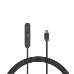 Câble de charge USB-C vers USB-C avec support téléphone réglable 65 W couleur noir troisième vue