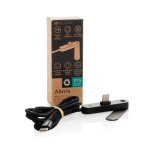 Câble de charge USB-C vers USB-C avec support téléphone réglable 65 W couleur noir vue avec boîte