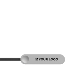 Câble de charge USB-C vers USB-C avec support téléphone réglable 65 W couleur noir avec zone d'impression