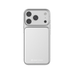 Batterie externe magnétique QI2.2 ultrafine en aluminium 5 000 mAh couleur argenté dixième vue