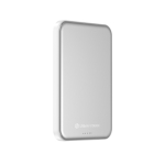 Batterie externe magnétique QI2.2 ultrafine en aluminium 5 000 mAh couleur argenté deuxième vue