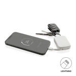 Batterie externe porte-clés écologique avec câbles intégrés 2 000 mAh couleur blanc cassé troisième vue