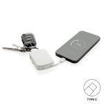 Batterie externe porte-clés écologique avec câbles intégrés 2 000 mAh couleur blanc cassé quatrième vue