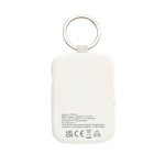 Batterie externe porte-clés écologique avec câbles intégrés 2 000 mAh couleur blanc cassé sixième vue