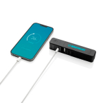 Batterie externe 5 en 1 avec balance et lampe 2 600 mAh Swiss Peak couleur noir vue avec logo