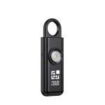 Alarme personnelle intelligente avec lumière et recharge USB-C 150 dB couleur noir avec zone d'impression