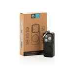 Alarme personnelle compacte rechargeable USB-C avec lumière LED 150 dB couleur noir vue avec boîte