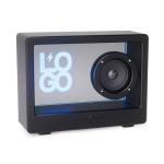 Enceinte sans fil transparent avec lumière RGB intégrée et USB-C 5 W couleur noir vue avec logo