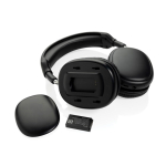 Casque supra-auriculaire pliable avec batterie amovible USB-C couleur noir quatrième vue