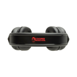 Casque supra-auriculaire pliable avec batterie amovible USB-C couleur noir vue avec logo