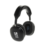 Casque supra-auriculaire pliable avec batterie amovible USB-C couleur noir avec zone d'impression