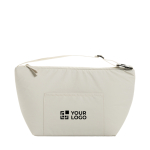 Sac isotherme avec sangle réglable et poche avant 8 L couleur beige avec zone d'impression