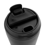 Tasse isotherme en plastique avec couvercle anti-goutte 220 ml couleur noir sixième vue