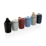 Tasse isotherme en plastique avec couvercle anti-goutte 220 ml couleur noir vue générale