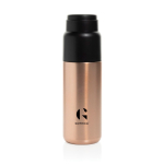 Gourde isotherme avec tasse, anti-goutte et isolation sous vide 500 ml couleur taupe vue avec logo