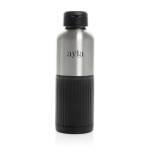 Gourde hermétique avec anse et bouchon à vis anti-fuite 750 ml couleur noir vue avec logo