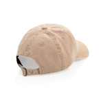 Casquette à 6 panneaux effet délavé en coton recyclé 270 g/m² couleur beige deuxième vue