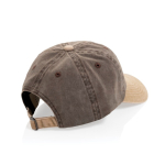 Casquette bicolore en coton à 6 panneaux, fermeture réglable 270 g/m² couleur marron deuxième vue