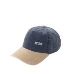 Casquette bicolore en coton à 6 panneaux, fermeture réglable 270 g/m² couleur bleu marine avec zone d'impression