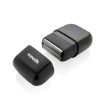 Rasoir portable rechargeable avec écran et verrouillage voyage couleur noir vue avec logo