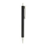 Stylo à bille triangulaire en plastique recyclé à clic, encre bleue couleur noir troisième vue