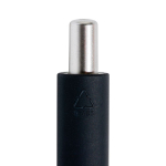 Stylo à bille triangulaire en plastique recyclé à clic, encre bleue couleur noir quatrième vue